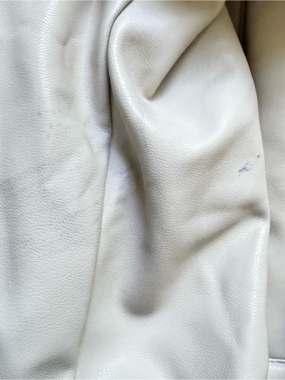 ALO Yoga Cream Faux-Leather Bomber Jacket - Picture 10 of 11